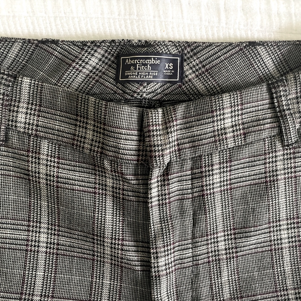 A&F Simone High Rise Ankle Flare Plaid Dress Pants - Picture 5 of 8